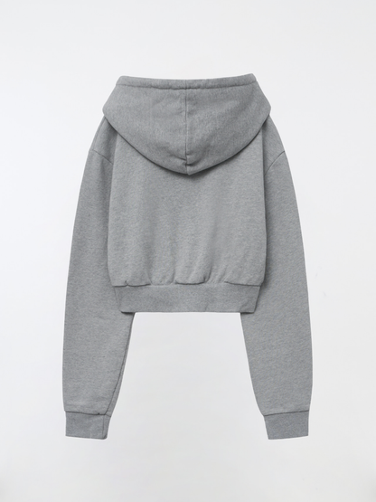 LOGO PATCH HOODIE ZIP-UP TOP