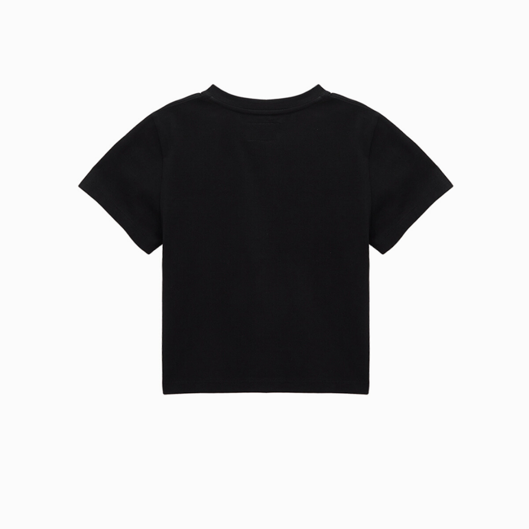 BLURRED LOGO CROP TOP IN BLACK