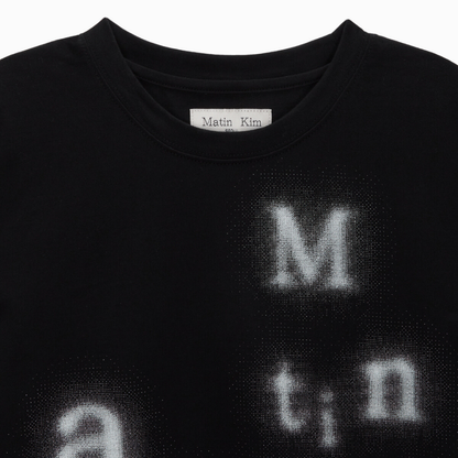 BLURRED LOGO CROP TOP IN BLACK