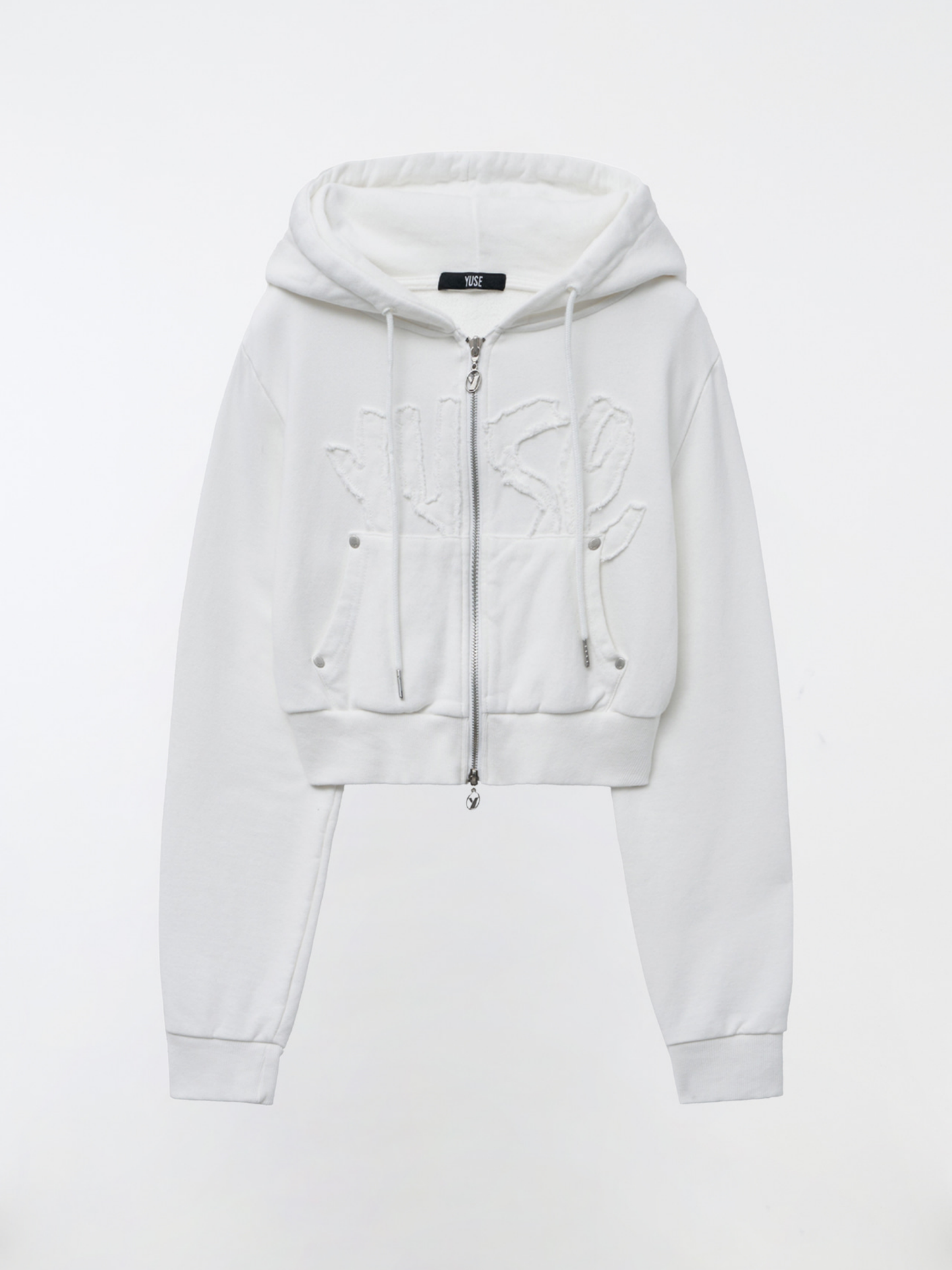 LOGO PATCH HOODIE ZIP-UP TOP