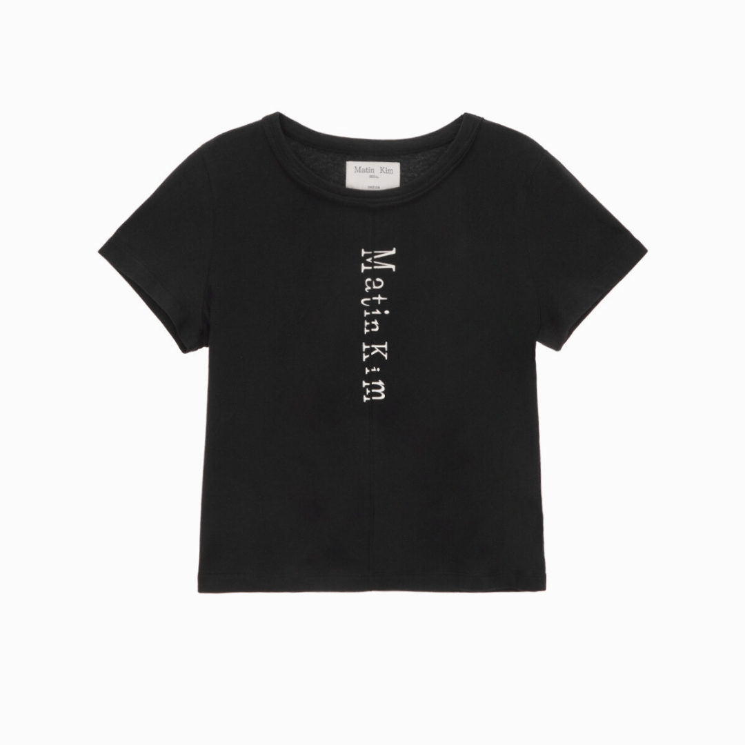 MATIN PINTUCK CROP TOP IN BLACK