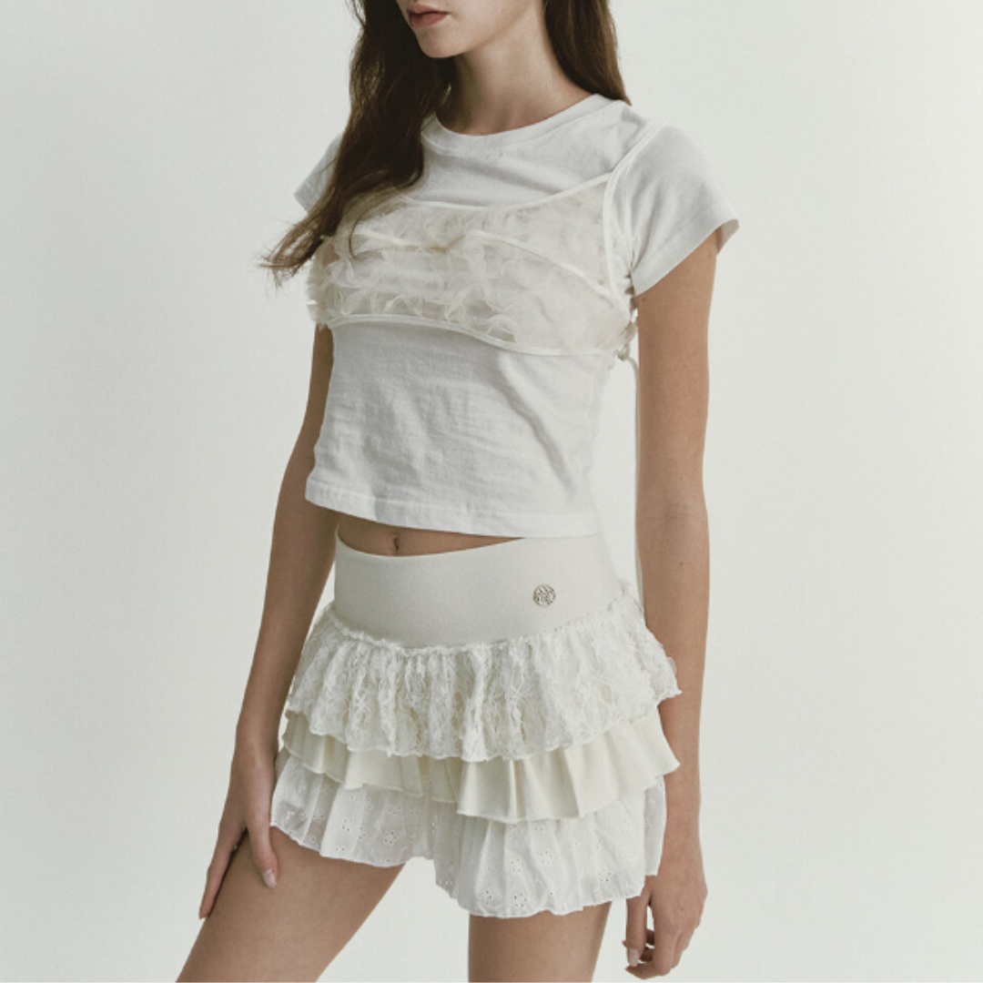 LACE JERSEY CANCAN SKIRT