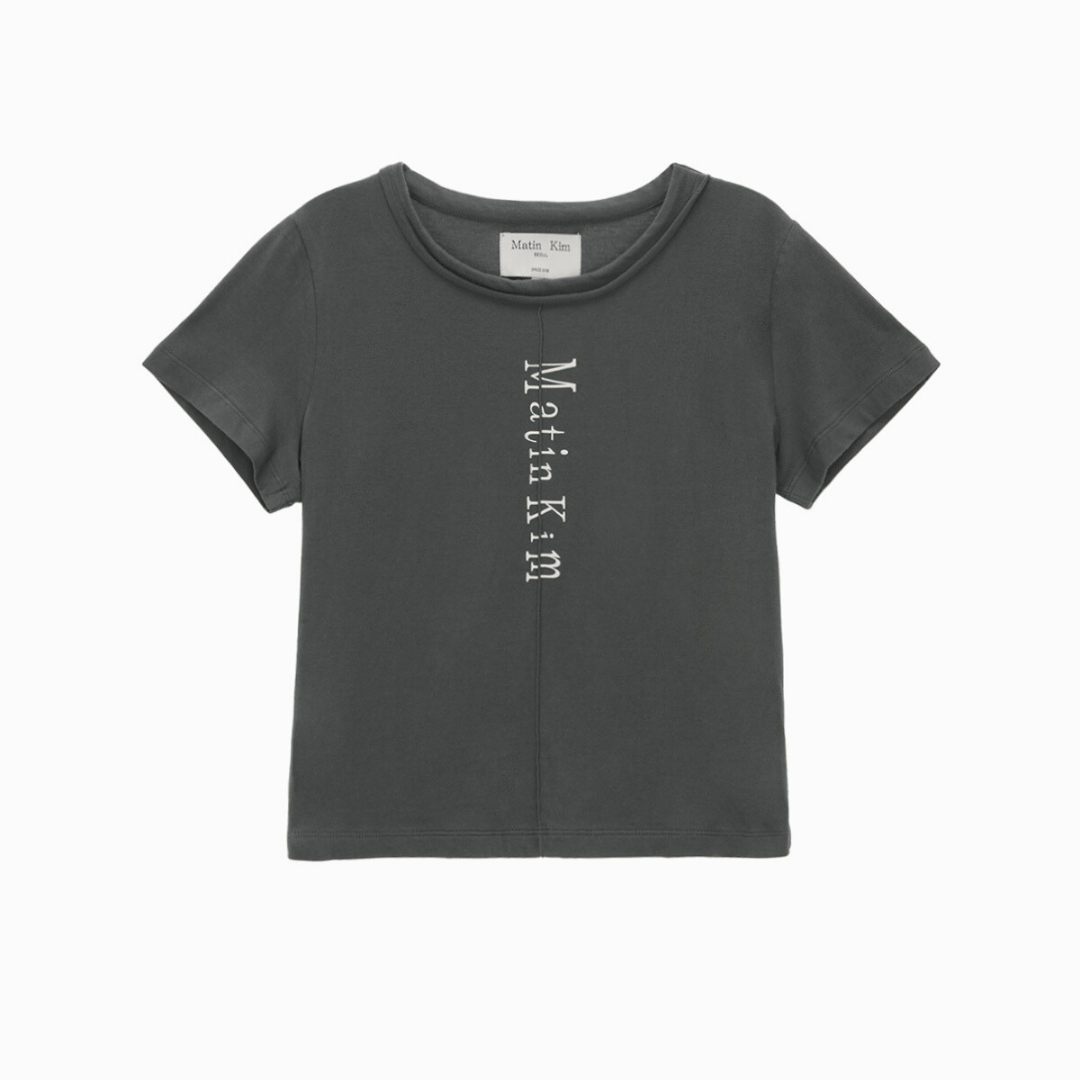 MATIN PINTUCK CROP TOP IN CHARCOAL