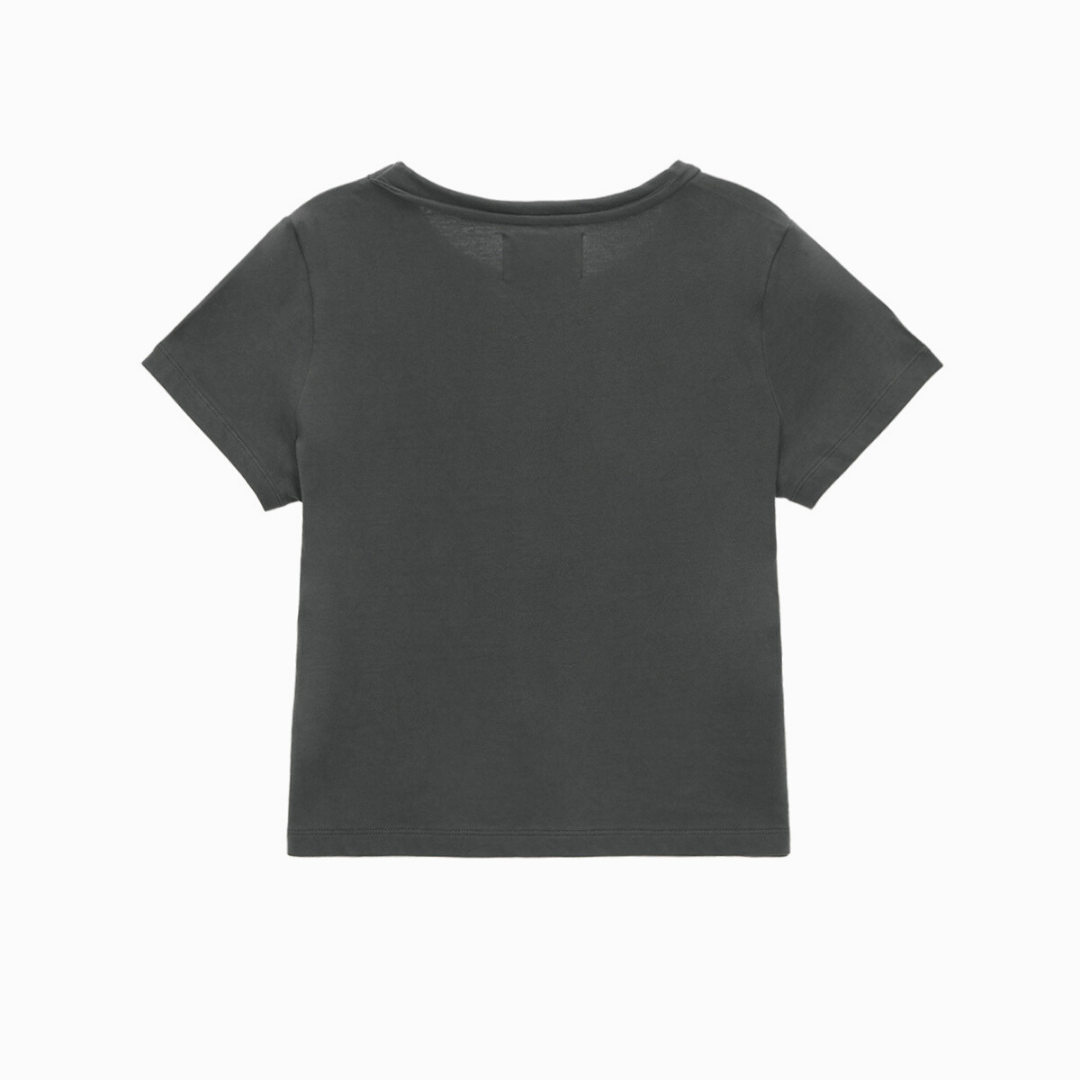 MATIN PINTUCK CROP TOP IN CHARCOAL