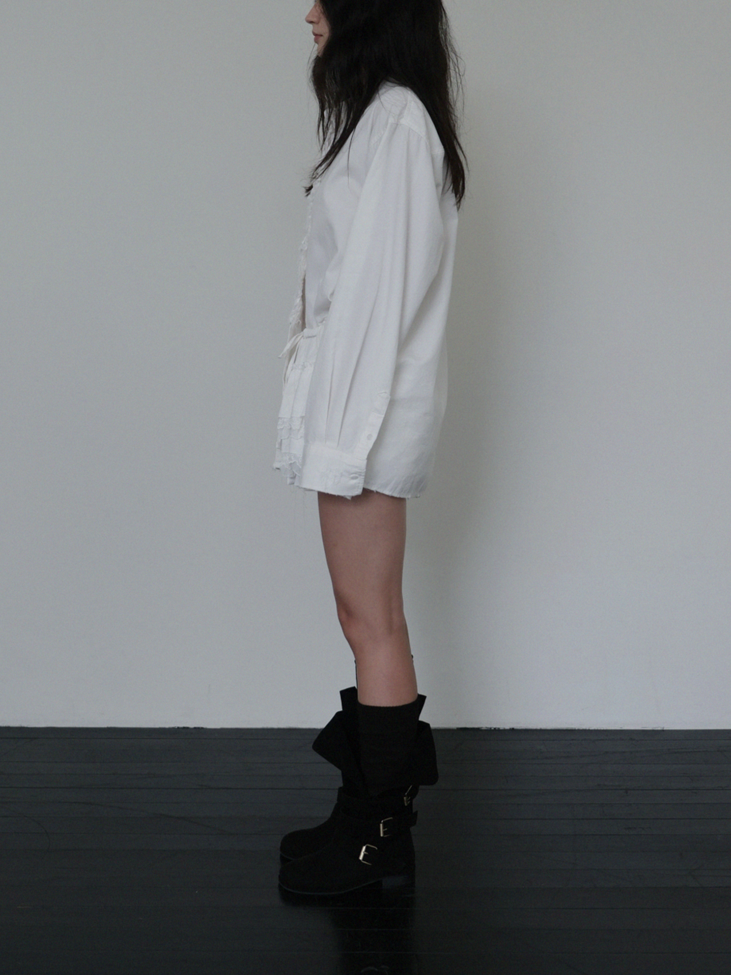 Rough Frill Cotton Shirt