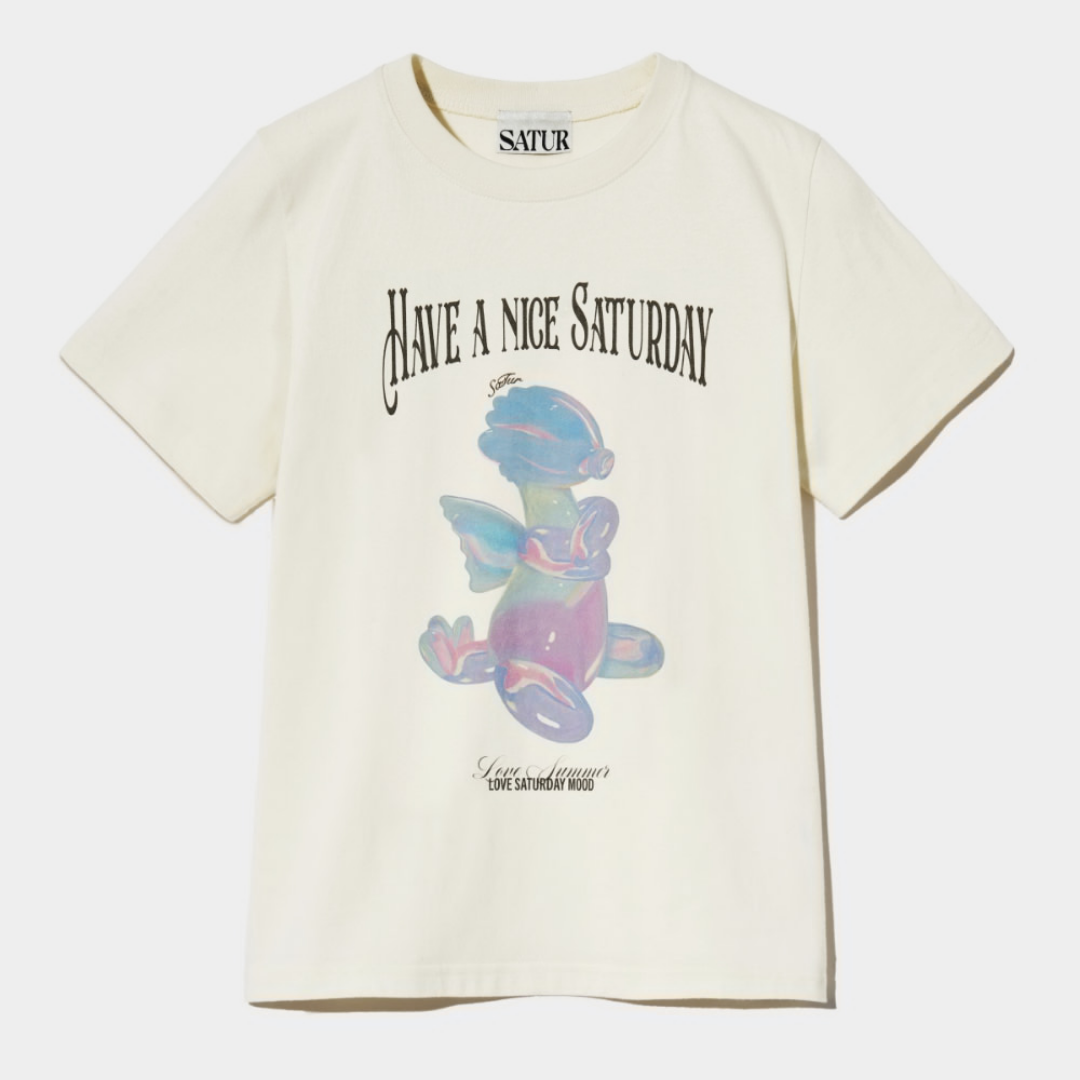 (W) Blue Dragon Balloon Graphic T-Shirt