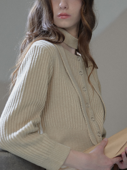 Sonnet Boat-neck Wool Cardigan