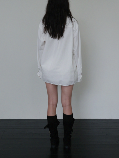 Rough Frill Cotton Shirt