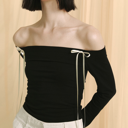 RIBBON OFF-SHOULDER TOP