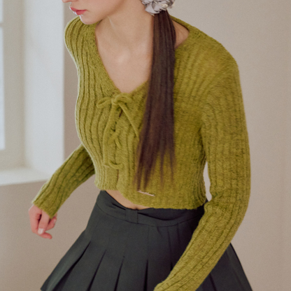 Jeanette Ribbon Cropped Knitwear