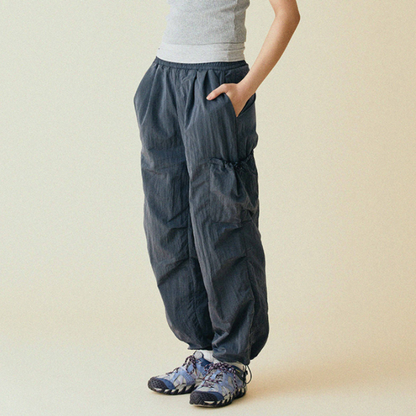 Shirring nylon cargo pants