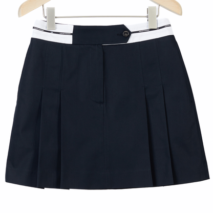 belt pintuck mini skirt