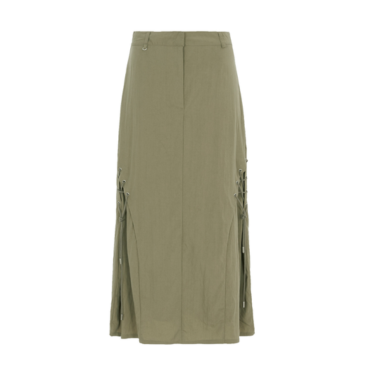 Raw Tie Nylon Skirt