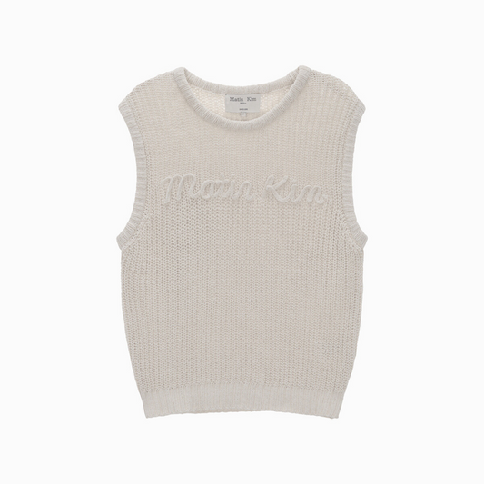 BIG LOGO KNIT VEST FOR WOMEN IN IVORY