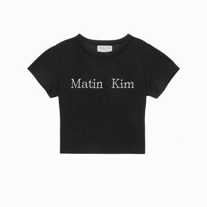 LOGO CROP TOP IN BLACK